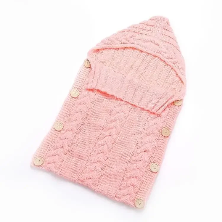 Multi-color Newborn Baby  Knitted Sleeping Bag Children's Clothing Jacket Hooded