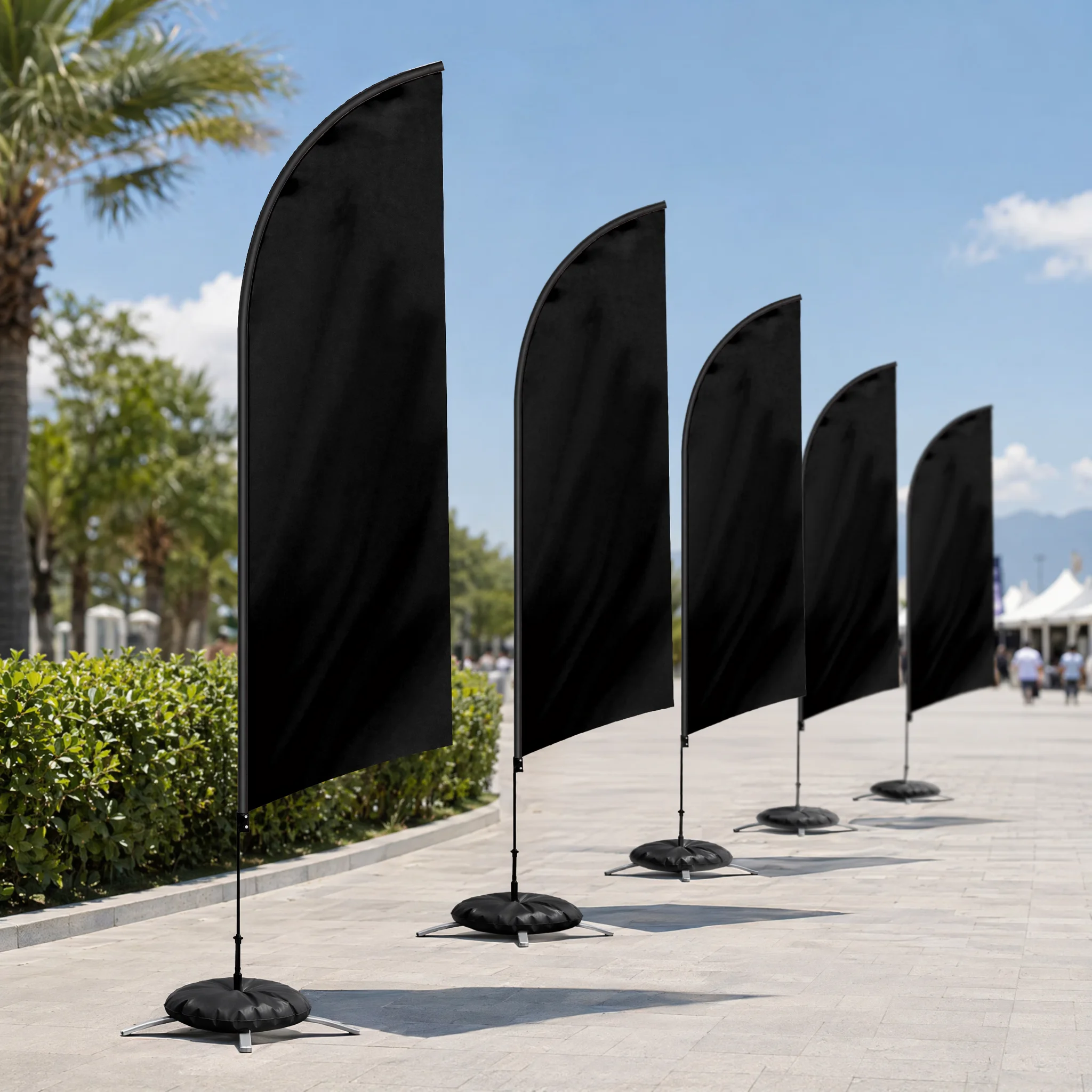 Custom Event Blade Flag Banner with Cross Base Stand Personalized Outdoor Sign for Wedding Party Festival Business