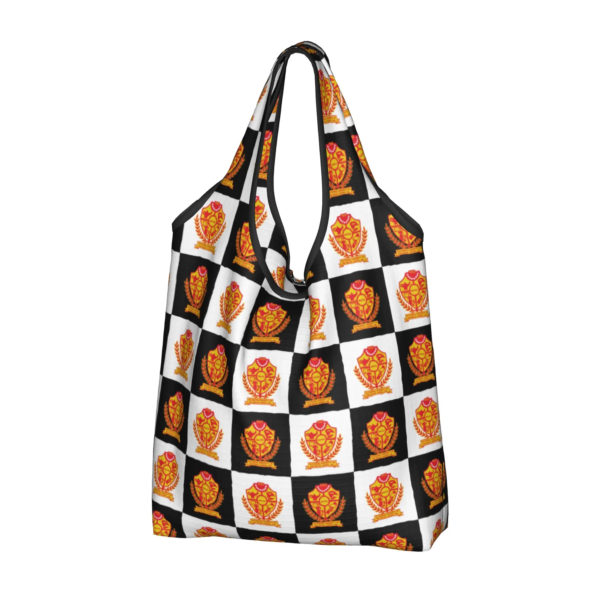 Phi Delta Kappa Sorority ΦΔΚ  Groceries Shopping Tote Bag Cute Checkered Plaid African American   Shoulder Shopper Bag Handbags