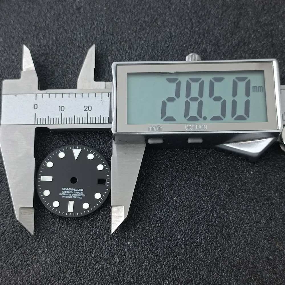 28.5mm high-quality dial, NH35WB9 blue-green illuminated pointer accessory, suitable for NH35/NH36 mechanical movements view 3