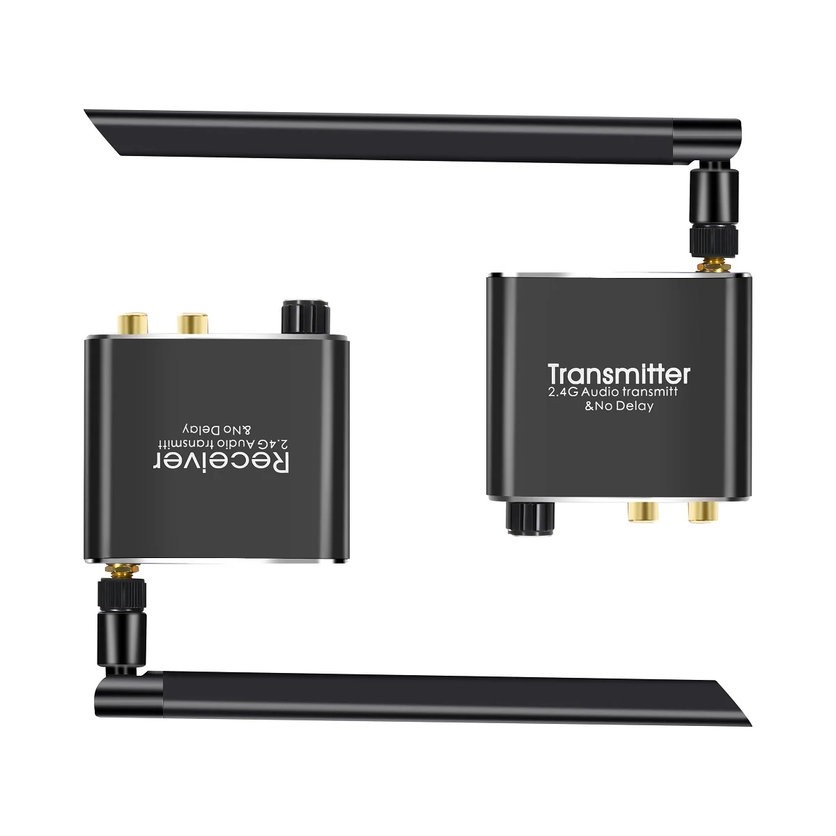Digital Wireless Audio Transmitter and Receiver, 50M 2.4G Audio Adapter with 3.5mm and RCA Converter description 4