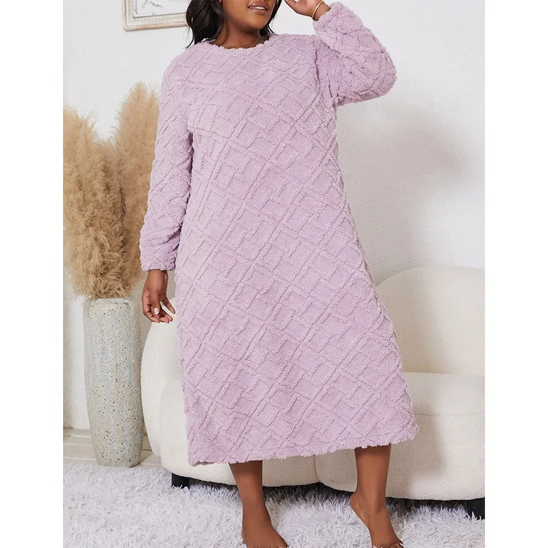 

Осень-зима, женская длинная домашняя одежда, мягкая бархатная ночная рубашка, домашняя уличная одежда, одежда для сна, размер 5XL, повседневная дышащая удобная