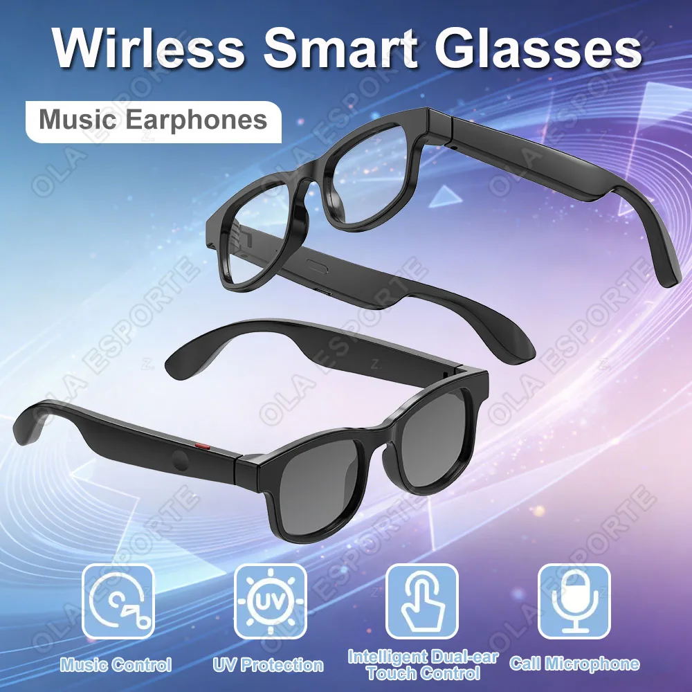 

New Electronic Smart Glasses Music Control Wireless Phone Answer Waterproof Sunglasses Anti-UV Camping Cycling For Men Women