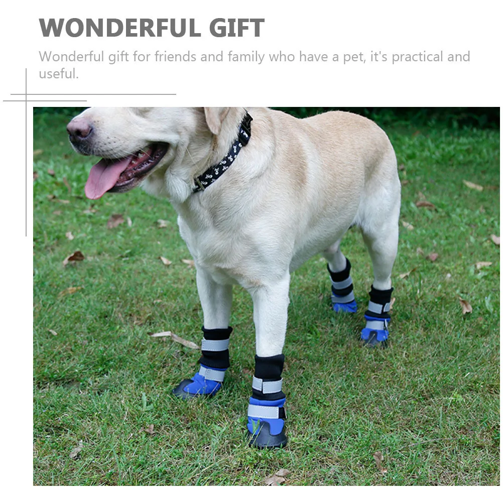 

4Pcs Pet Long Tube Dog Boots Waterproof Winter Warm Anti Skid Paw Protectors Pet Snow Boots Puppy Shoes Dog Shoes