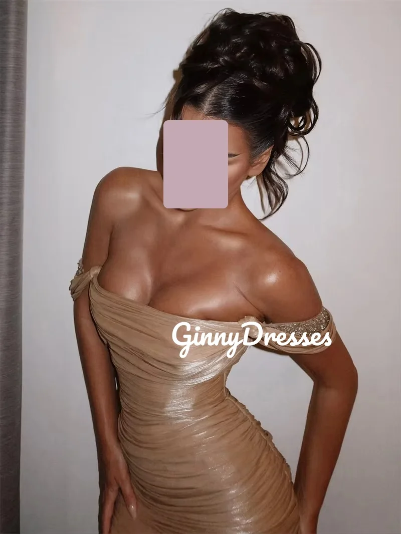 فساتين الحفلات مخصصة خارج الكتف سبليت زيبر حتى فساتين السهرة الفاخرة بلا أكمام فساتين غمد للمناسبات الخاصة #4
