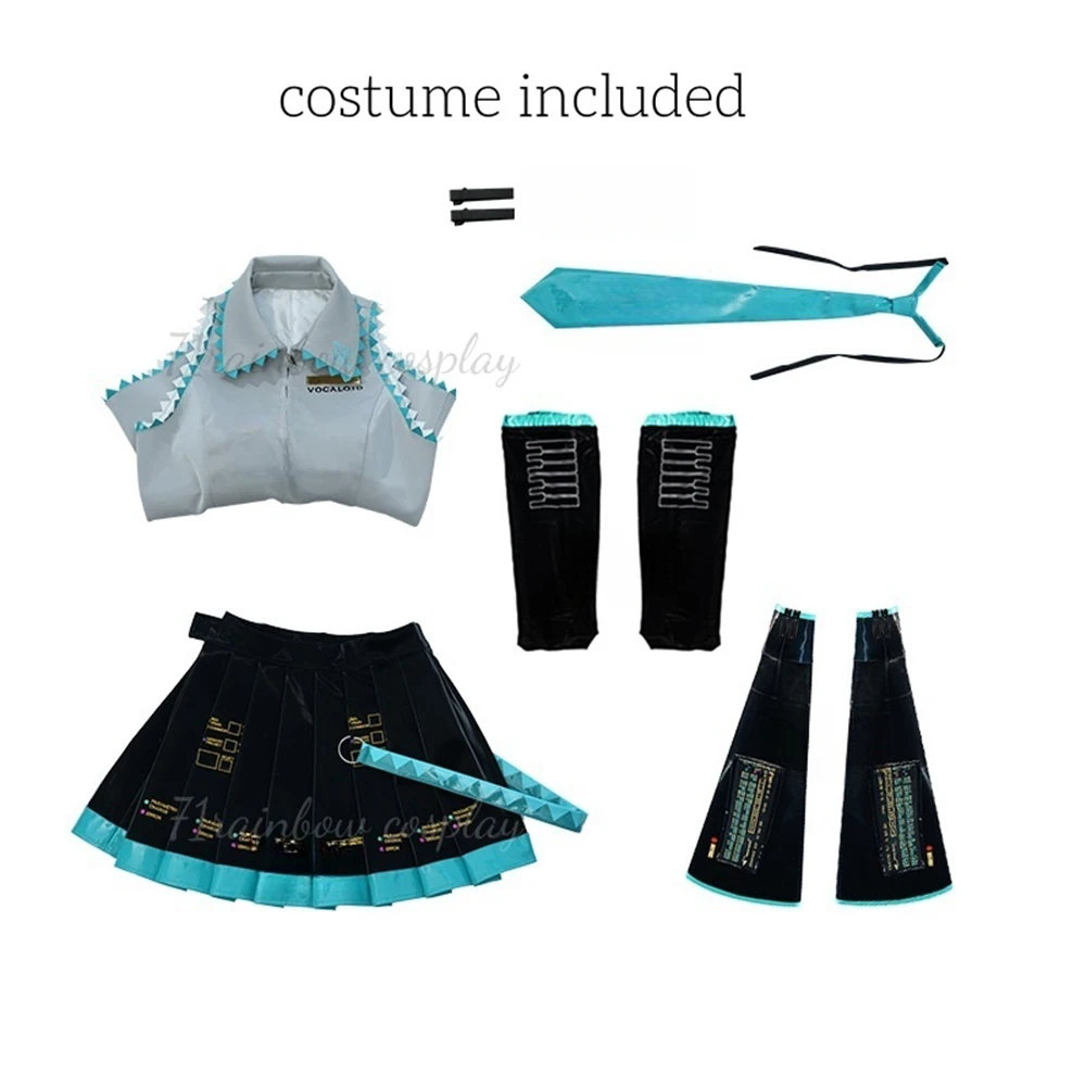 Mikku Cosplay Anime VOCALOID Mikuku JK Formula Uniforms Dress Cosplay Mikuu Christmas Clothes Sets Wig Shoes Costumes Cosplay