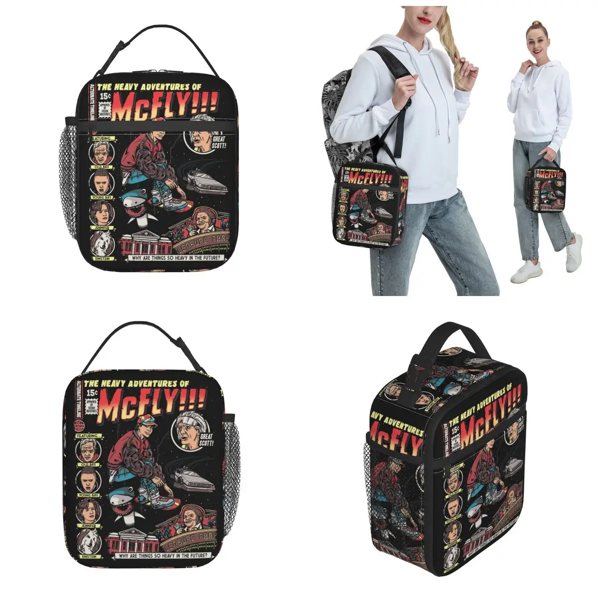 Marty McFly Back To The Future Accessories Insulated Lunch Bag School Storage Food Box Reusable Fashion Thermal Cooler Bento Box