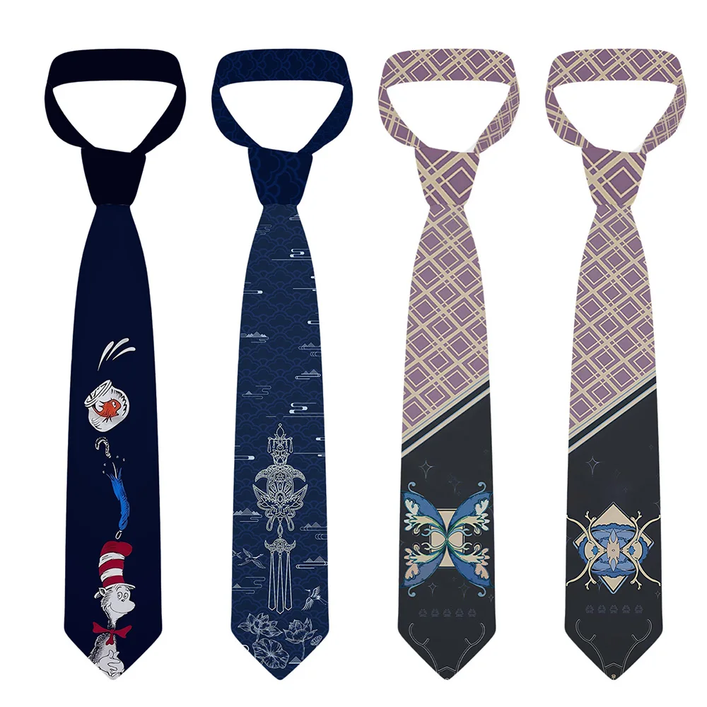 

Classic hot sale tie 3D printing fashion 8cm wide casual business tea party shirt with tie suitable for neutral