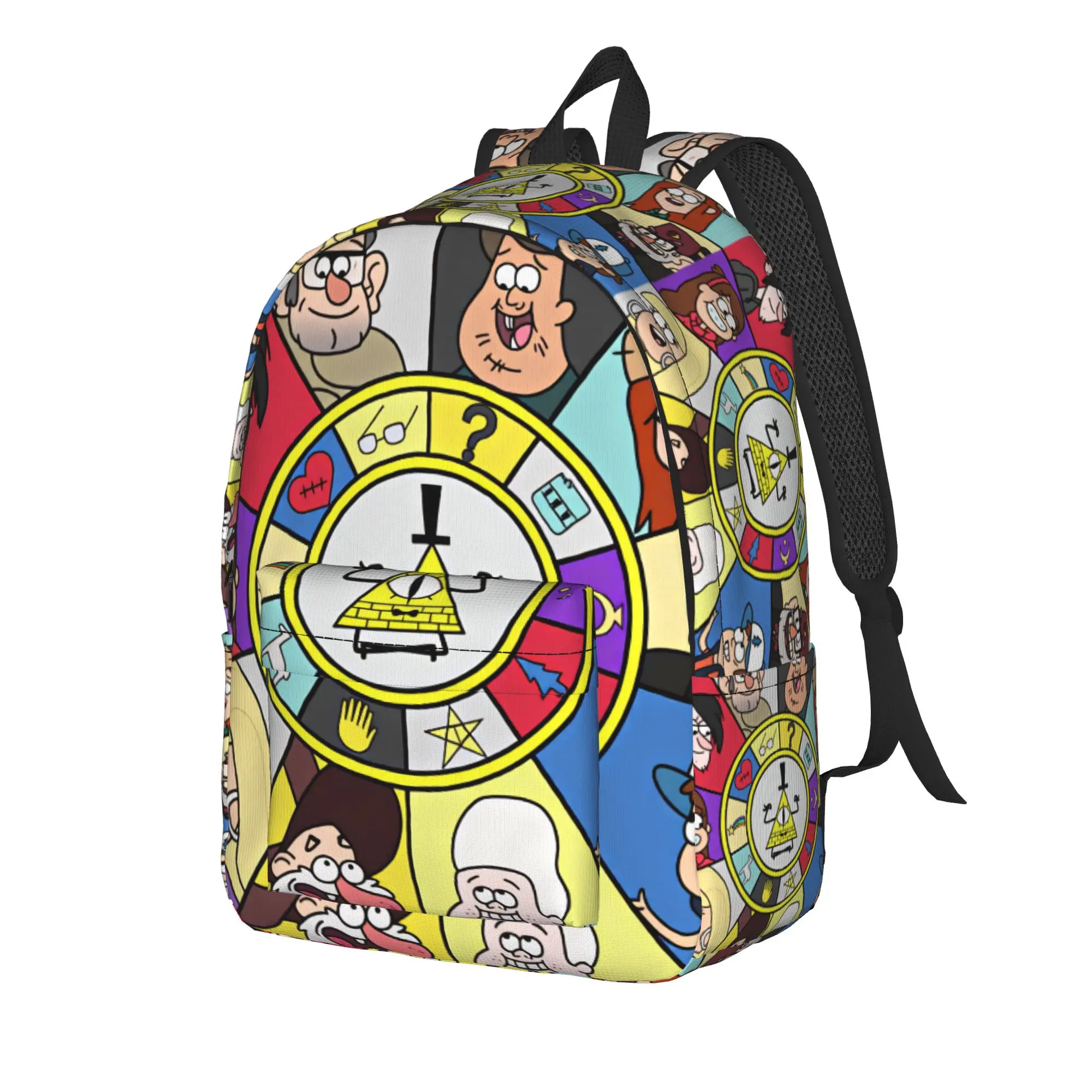 Cartoon G-Gravity Fall Backpack Student Bill Cipher Lightweight Backpacks Polyester Streetwear High School Bag Trekking Rucksack