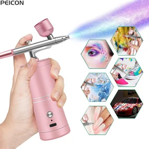 Airbrush dengan Kompresor Lukisan Airbrush Pistol Semprot Mini untuk Melukis Pistol Cat Listrik Nirkabel Kit Airbrush dengan Kompresor 8 set warna airbrush penjualan terbaik - №