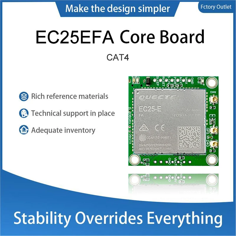 EC25EFA Single-row needle Development Core board 4G LTE CAT4 Module with GNSS for Europe/Middle East/Africa/Korea/Thailand