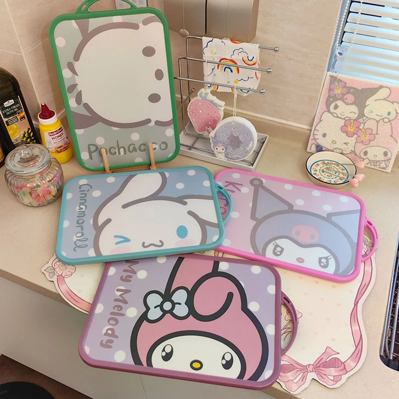 

Kawaii Sanrio Cutting Board Cinnamoroll Accessories Cute Anime Picnic Portable Plate Kitchen Chopping Board Toys for Girls Gift