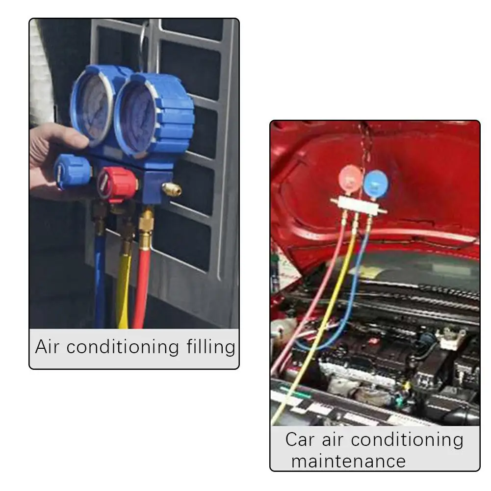 

R12 R22 R404A R134A Air Conditioning Fluoride Meter With Table Accessories Fluoride Pressure Refrigerant Tester Gauge O7L5