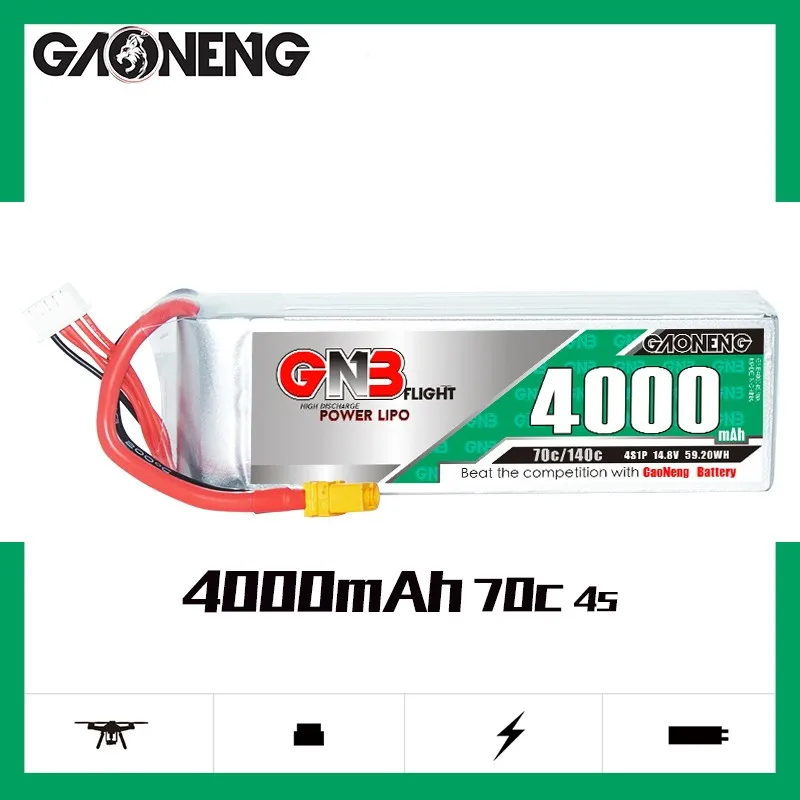 GNB 4000mAh 70C 11.1V/14.8V/22.2V Ducted Fixed Wing Multi-rotor Car Model Ship Model High Rate Lipo Battery