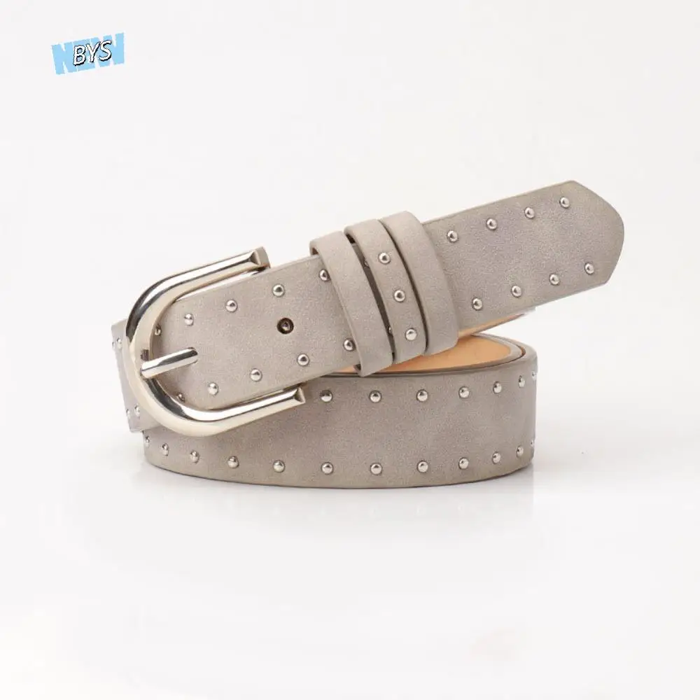 

Adjustable Retro Women Wide Belt Rivet Vintage Leather Waistband Jeans Decoration Metal Buckle Western Cowboy Belt Women