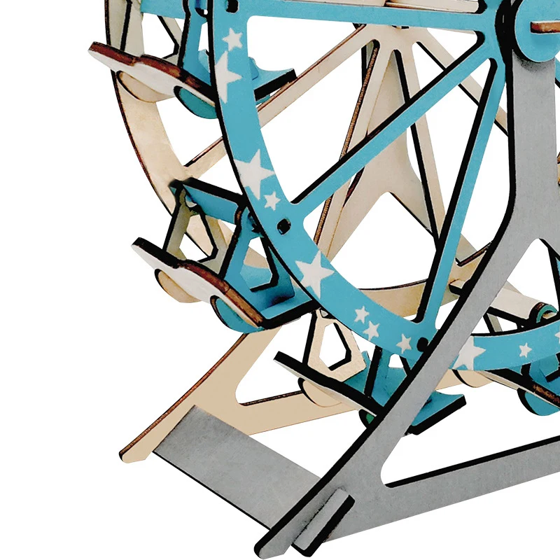 Puzzle 3D en bois de grande roue pour enfant, kit d'assemblage artisanal de calcul, jouet de fête, idée de cadeau, DIY
