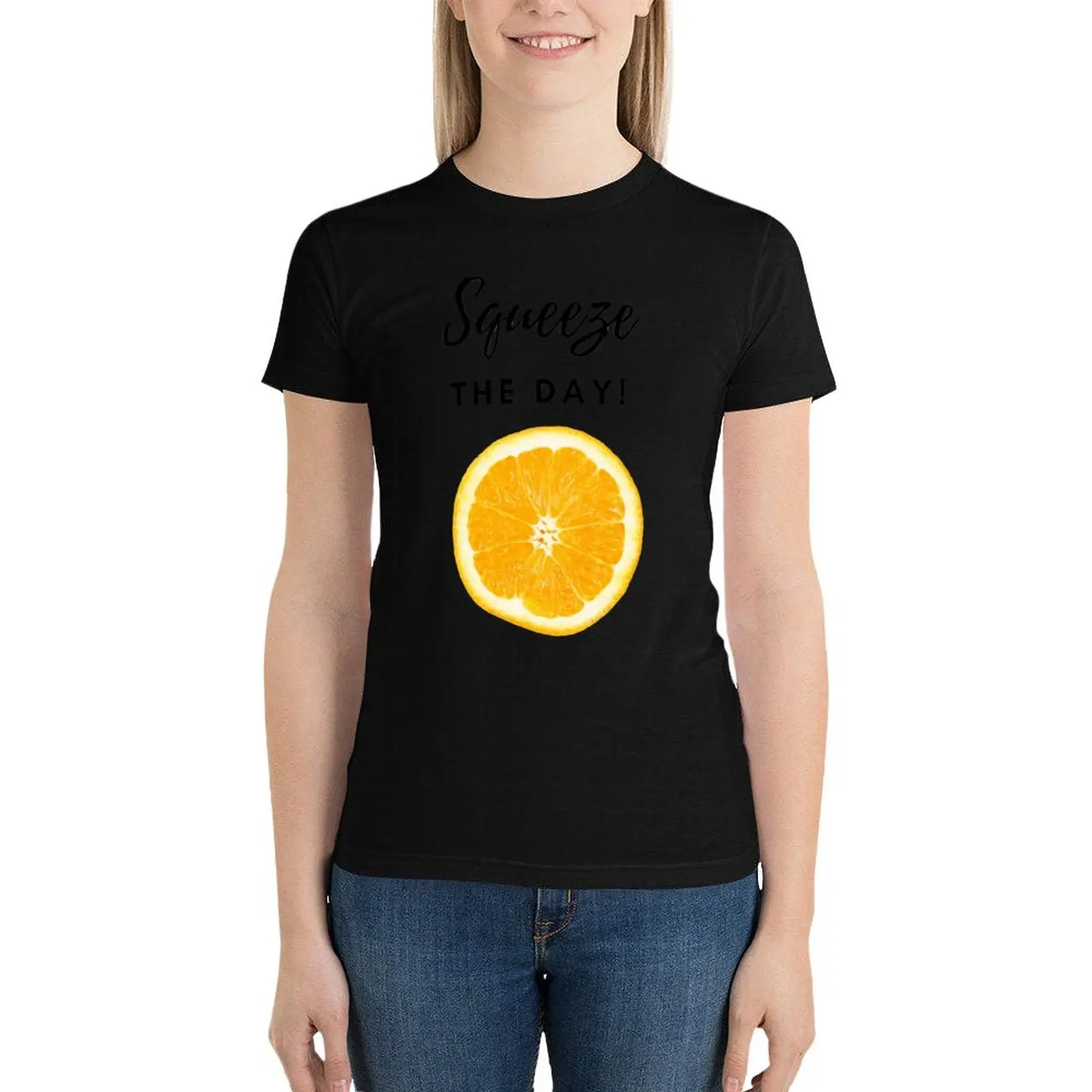 

Citrus orange T-Shirt funny aesthetic clothes summer top plus size tops t shirts for Women graphic