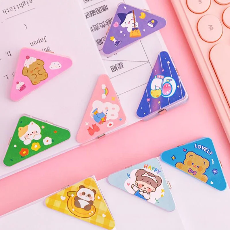 5pcs Ins Cartoon Triangle Corner Clips Kawaii segnalibri graffette indice del libro Photo Clamp Organizer da scrivania per cancelleria coreana