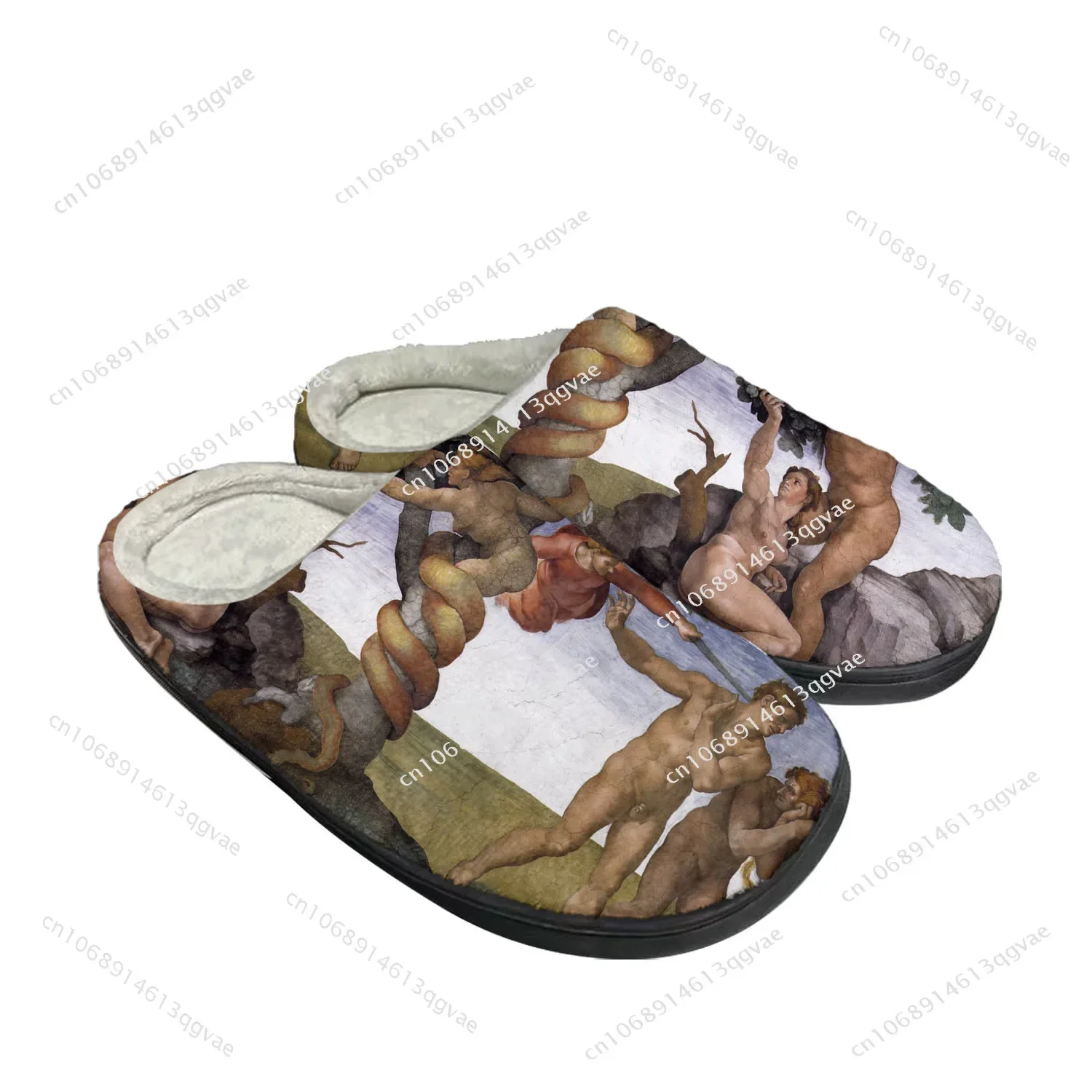 

Peccato originale e cacciata dal Paradiso terrestre Home Cotton Slippers Mens Womens Bedroom Keep Warm Shoes Customized Slipper