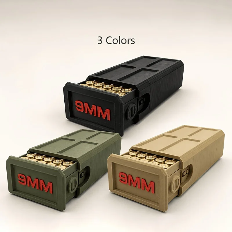 9mm Drawer Ammo Storage Box 3d‑printed Compact Durable Ammunition Organizer Case Portable Sliding Drawer Storage Container