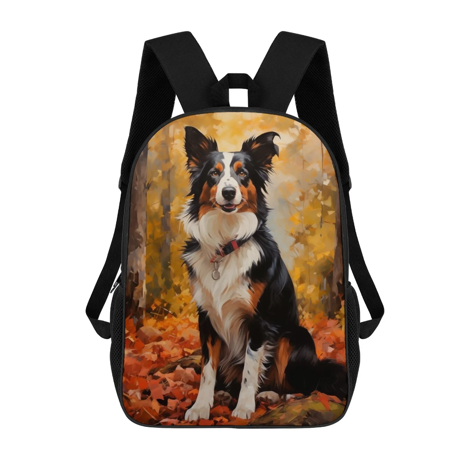 

Autumn Border Collie School Bag Zipper 17 Inch School Backpack Mochilas Escolares Bolso Bolsa Mochila Mochilas De Hombre Bag Moc