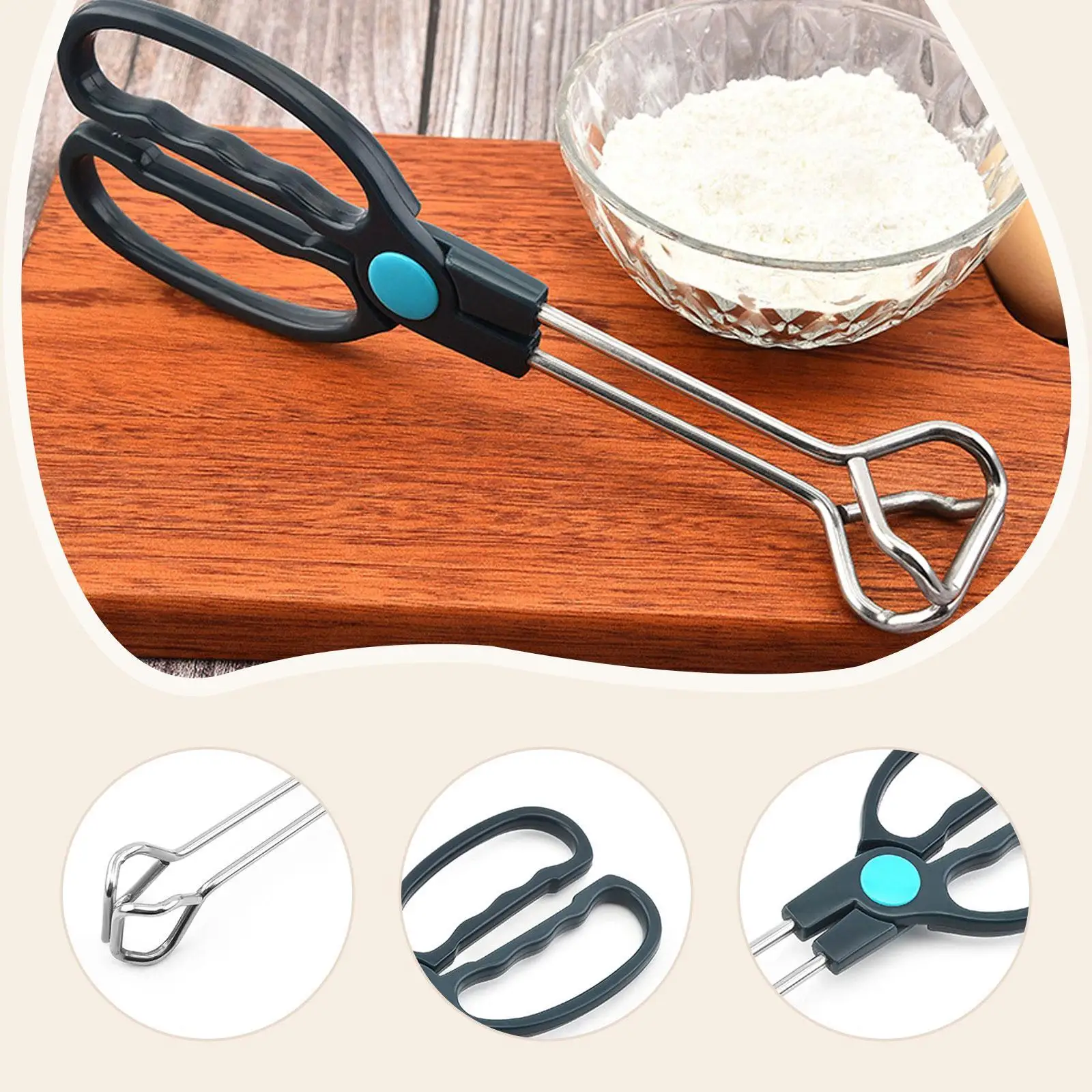 

Grill Pliers Stainless Steel Kitchen Tongs Ergonomic Handle Cooking Tool for Steak Bread Pizza Barbecue Chef Kitchen Utensils