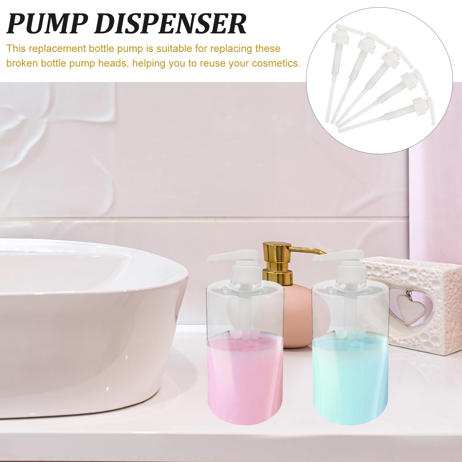 

5pcs Syrup Bottle Pump Jam Dispenser 10CC Press Head Shampoo Soap Kitchen Bar Tool Quantitative Squeeze Bottle