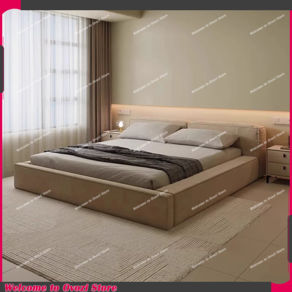 

King Size Bed European Fancy Minimalist Modern Upholstery Double Bed Headboard Luxury Camas Matrimoniales Home Decoration