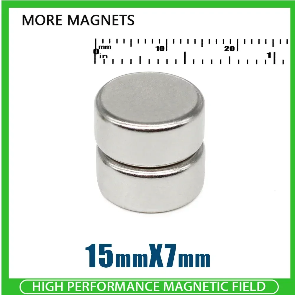 5/10/20PCS 15x7mm Circular Super Strong Neodymium Magnets Powerful N35 Fridge Magnet 15*7mm Fishing Magnet Magnetic Sheet