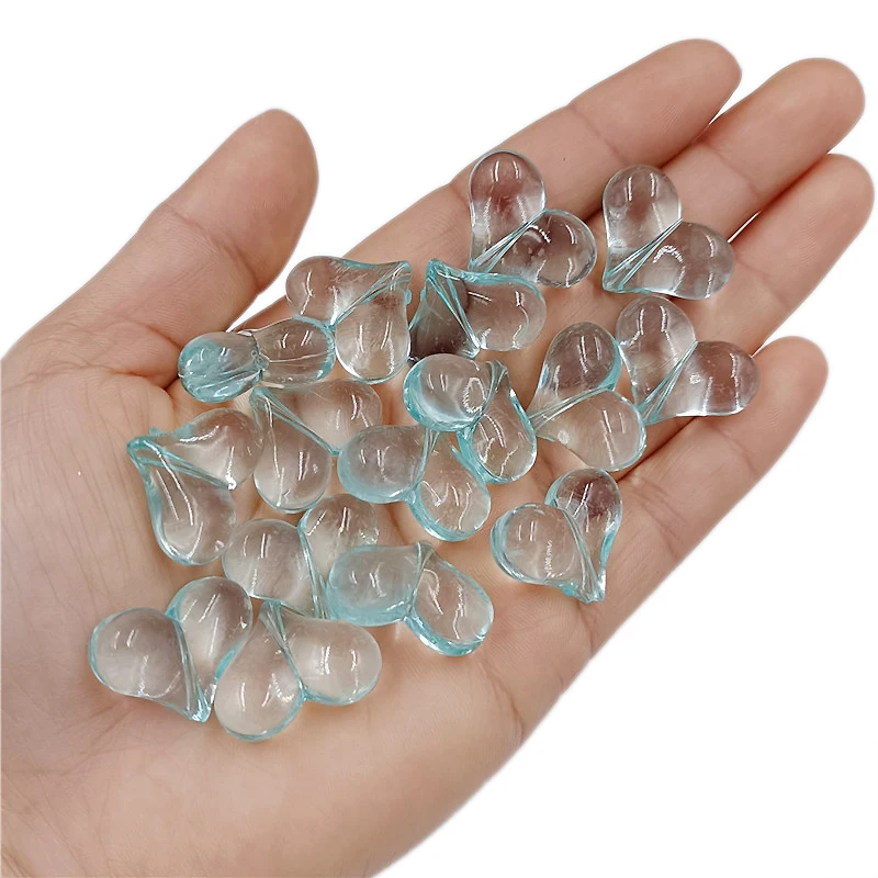 10Pcs 17 * 22mm Acrylic Transparent Heart Beads Jelly Colored DIY Cute Earrings Necklace Bracelet Craft Jewelry Keychain