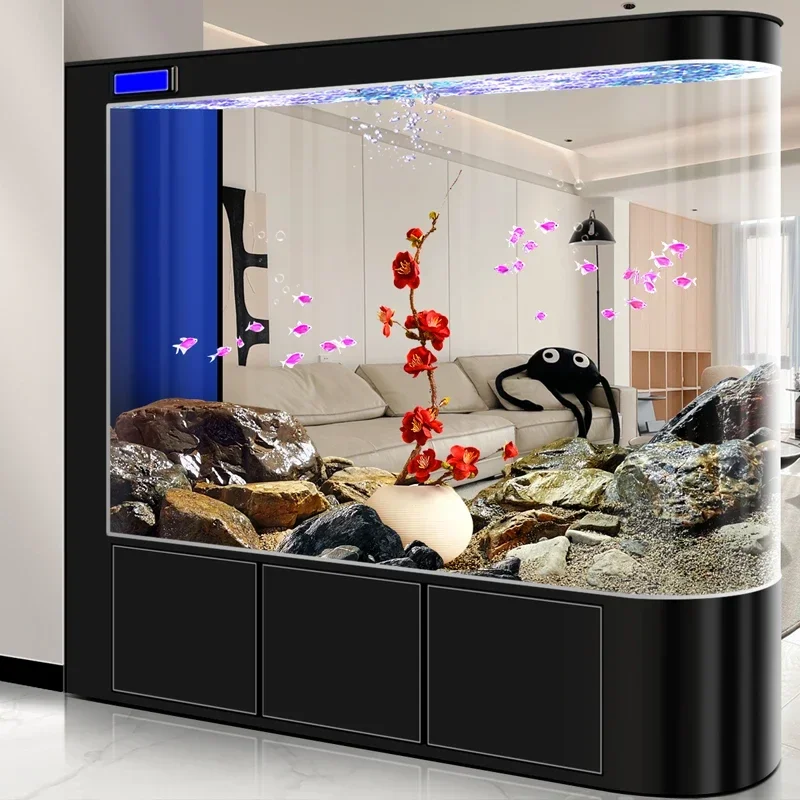 

Screen Fish Tank Living Room Large Aquarium Partition Floor Lazy Change Water Fish Globe