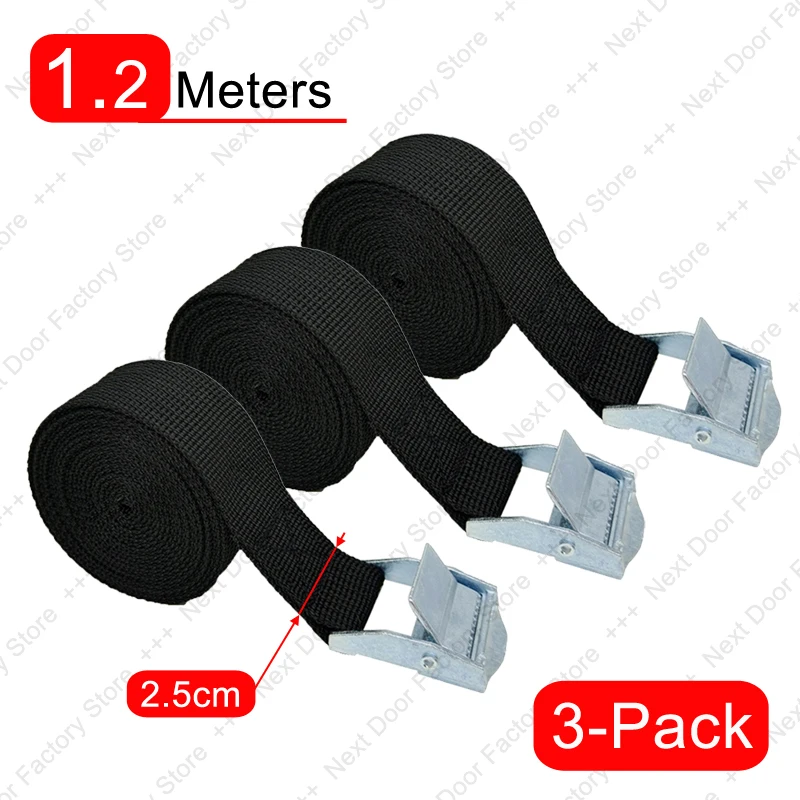 3 uds 1,2 M cuerda de tensión para coche correa de amarre cinturón de trinquete fuerte bolsa de equipaje de coche correa de amarre de carga para camión motocicleta bicicleta barco