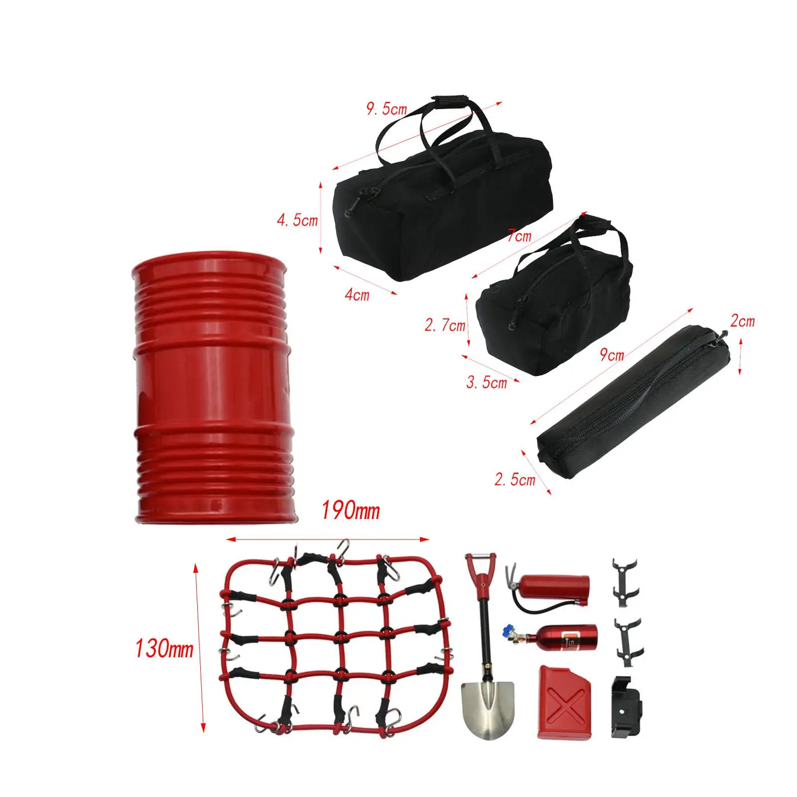 RC Dekoration Zubehör Werkzeug Set Leichte Leinwand Lagerung Taschen Mini für 1/10 RC Crawler Auto Ersatzteile Zubehör Teile