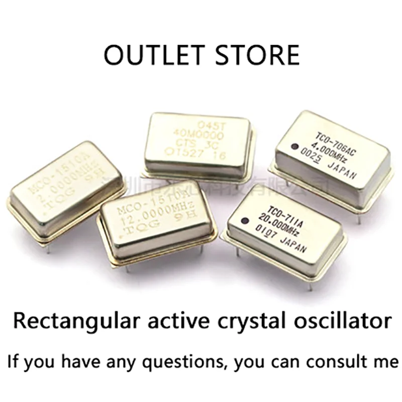 2PCS Active Oscillator Crystals 1M 1.000Mhz 1mhz 100Mhz 8mhz 8.000Mhz 1.8432M 125M 24mhz 25Mhz 26m 27m Rectangular DIP