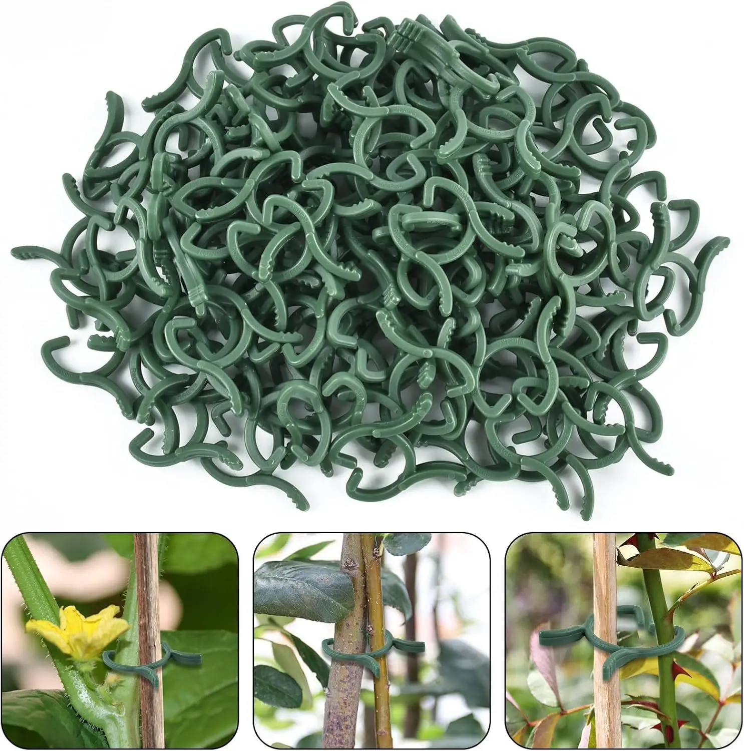 100/200pcs Plant Clips Climbing Plant Clips Butterfly Buckle Vine fixation Support Clamp For Attaching Garden Tools