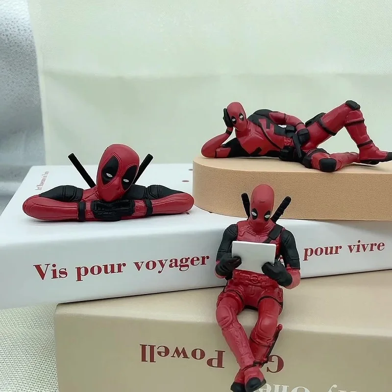 Disney Marvel Deadpool Attendant Model Decoration Handsome Doll Posture Anime Surrounding Home and Office Accessories Kids Toys