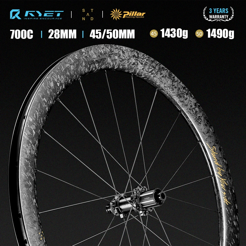 

RYET Carbon Road Bike Wheelset Ceramic Tubless Clincher Disc Brake Rims Pillar Spoke 2015 Bicycle Wheels Rimsets Cycling Parts