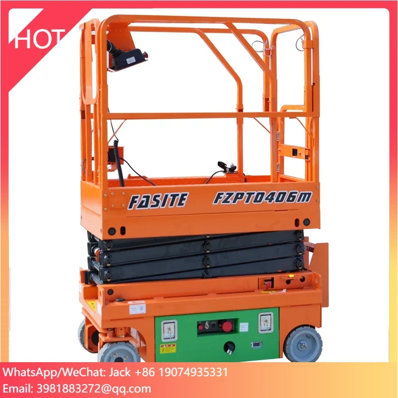 

Factory Directly Sale Cheap High Strength Anti-rust 4x4 Scissor Type Lift Tables 4m 6m Battery Powered Small Scissor Lift