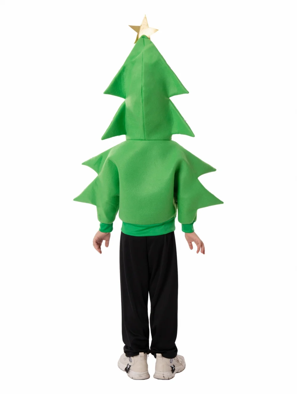 Anime Christmas Tree Cosplay Costume Jacket for Kids Unisex Dress Up Halloween Party Boy Green Hoodie Zipper Coat Without Pants