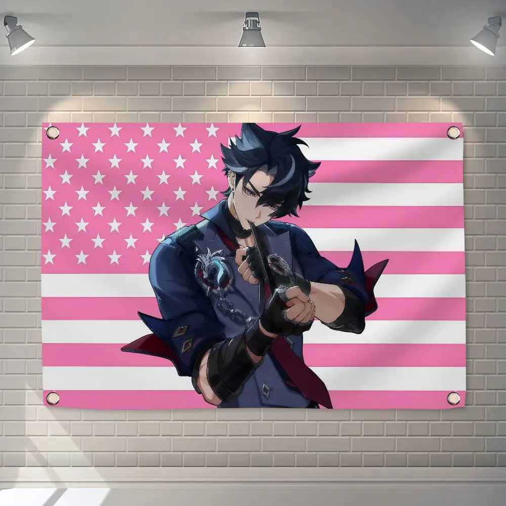 Genshin Impact Wriothesley America 150x200cm 60x90cm Flag Decoration Outdoor Picnic Party Home Camping Party Art Hanging Banner