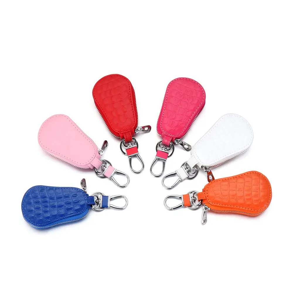 Crocodile Pattern Zipper Coin Purse Key Case Genuine Leather Keychain Holder Wallet Car Key Bags