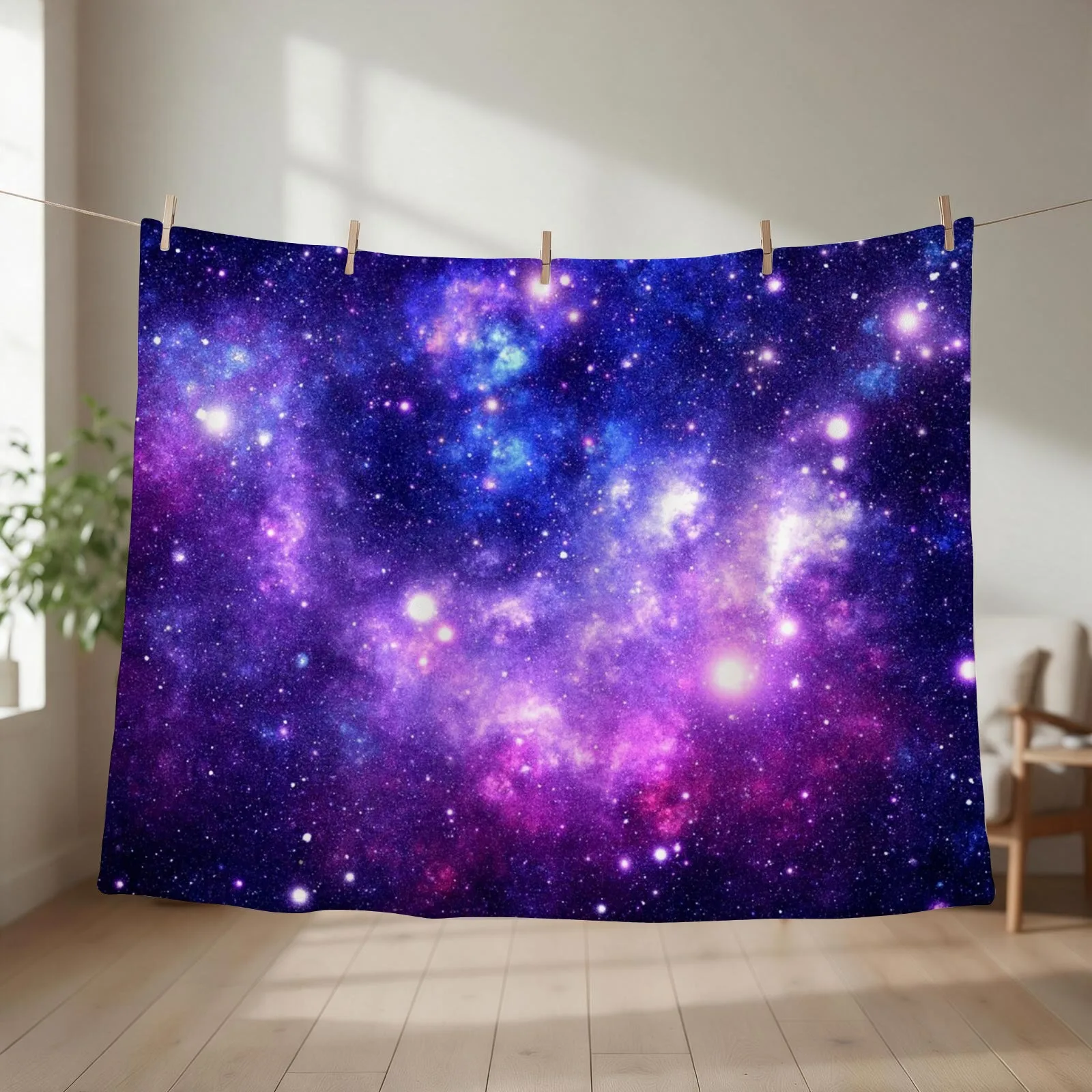 Purple Blue Galaxy Nebula Throw Blanket Softest Personalized Gift Decoratives Winter beds Blankets