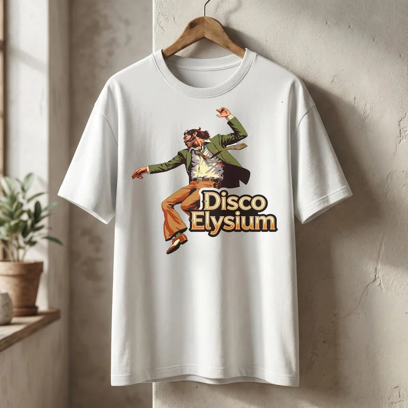 Disco Elysium Unisex T-Shirt Harry Dubois,Kim Kitsuragi Psyche Skill Fan Art Graphic Tee, Short sleeve Tops Gift for RPG Gamers