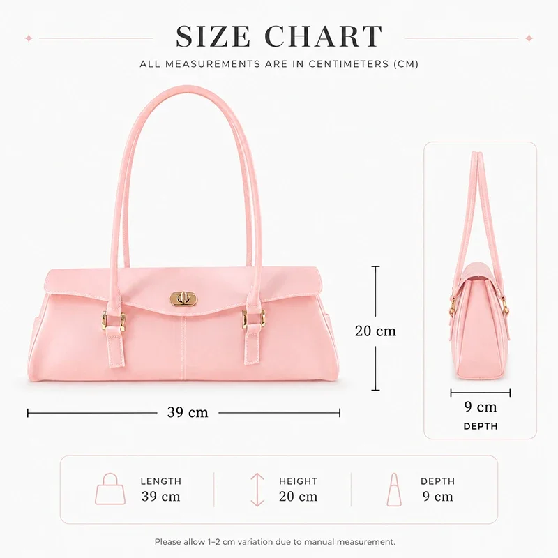 Transparente Macaron-Farbene Schnallen-Flip-Hobo-Unterarmtasche, Leichte Damen-Handtasche mit Obergriff, Französisch-Schicke Lange Henkeltasche – Detail 1
