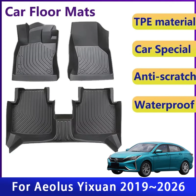 

3PCS Car Floor Mat For Aeolus Yixuan Shine Fengshen D53 2019~2026 Dirt-resistant Left Hand Dand Pad Foot Cover Auto Accessories