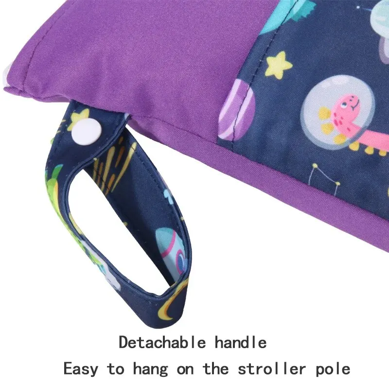 Infant Diaper Storage Bag Baby Cart Hanging-Bags 25x35CM Double Pocket Waterproof Thickening Storage-Bag Dry Wet Separation Bags