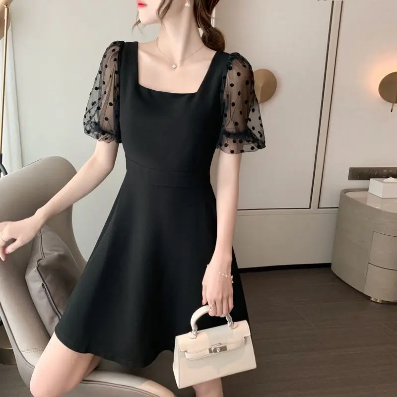 Women's Soft Evening Dresses 2024 Trend Dress Korean Style Women Mini Tulle Fashion Backless Party Prom Black Vintage Clothing