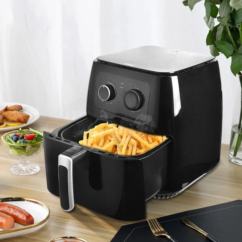 Hot sale Powerful  Digital Electric Air Fryer Pan Deep Fryer High-speed Hot Air Circulation Double Mechanical Oven 6L