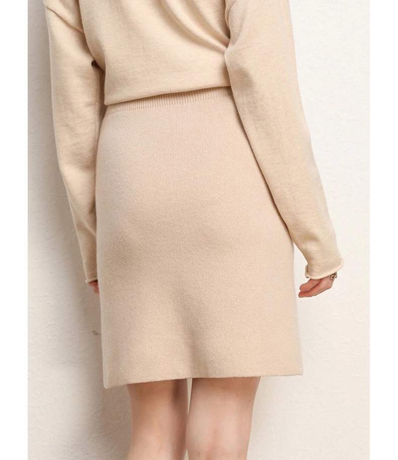 Autumn/Winter Women's Stretch Pencil Skirt, High-waisted A-line Mini Skirt in Asian Sizing, Available in Black, Pink,Beige. 2026