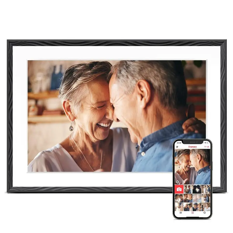 Picture Frame, 10.1 Frameo Digital Frame Wifi, 32GB Memory, 1280800 HD Touch Screen Digital Photo Frame, Wall Mountable, AutoRot